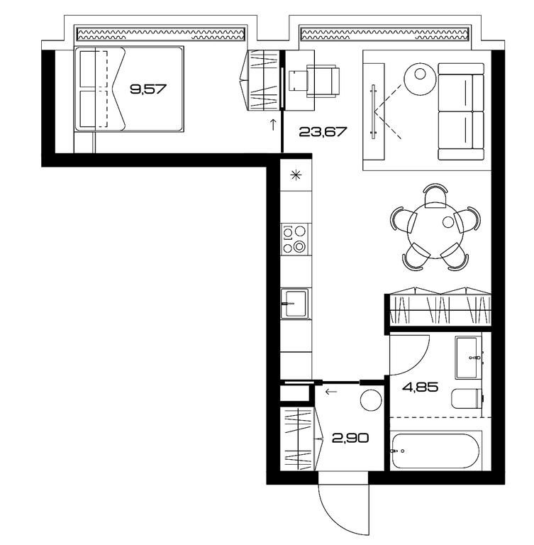 Apartment Sale, 42.1 sq. m. at Lunar, Leninsky Avenue, 38, Moscow, Russia #1 Apartment Sale, 42.1 sq. m. at Lunar, Leninsky Avenue, 38, Moscow, Russia #1