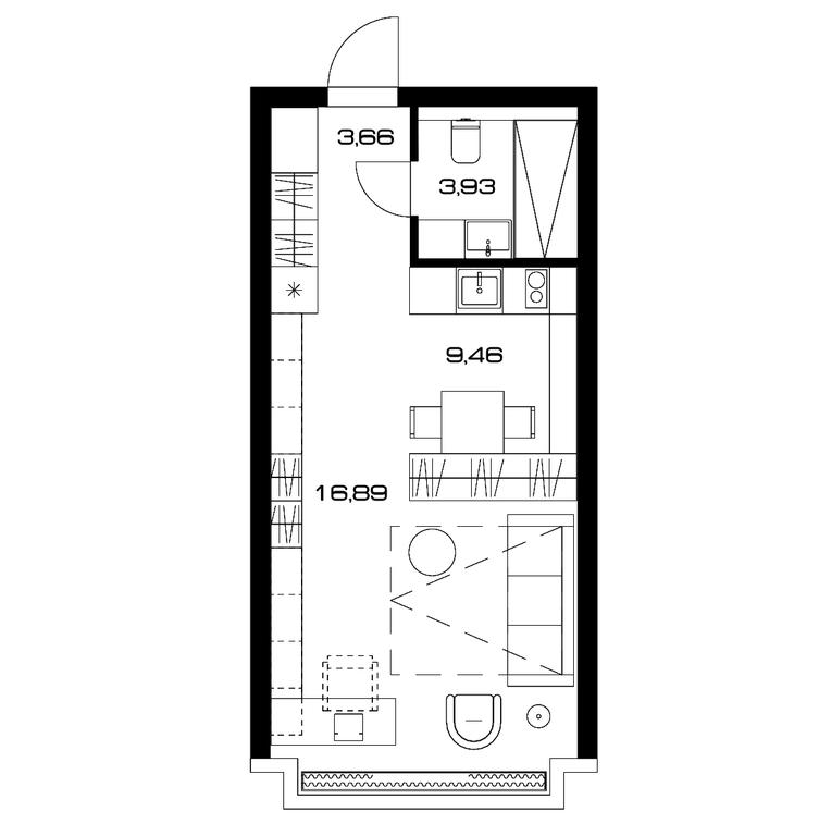 Apartment Sale, 33.9平方米 at Lunar, Leninsky Avenue, 38, Moscow, Russia #1