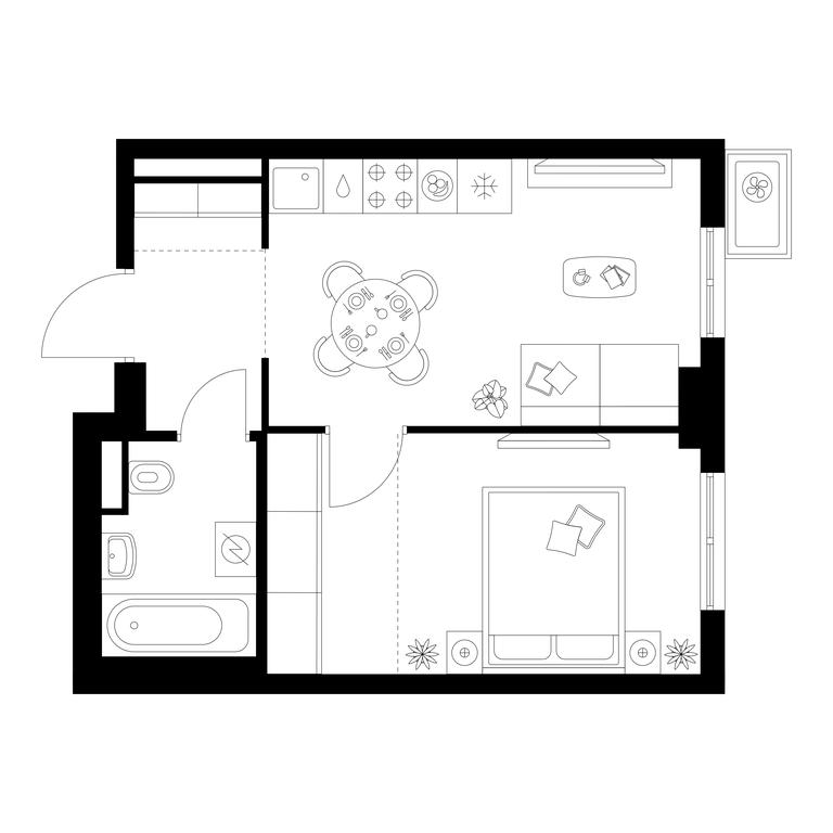1-BD Apartment Sale, 33.8 sq. m. at Kavkazskiy Bulvar 51, Kavkazsky Boulevard, 51с3, Moscow, Russia #1
