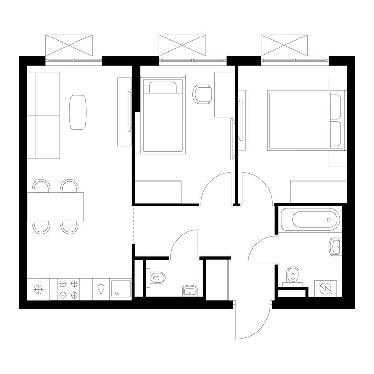 2-BD Apartment Sale, 49.7 sq. m. at Volzhskiy Park, 1st Grayvoronovsky Drive, 3с11, Moscow, Russia #1