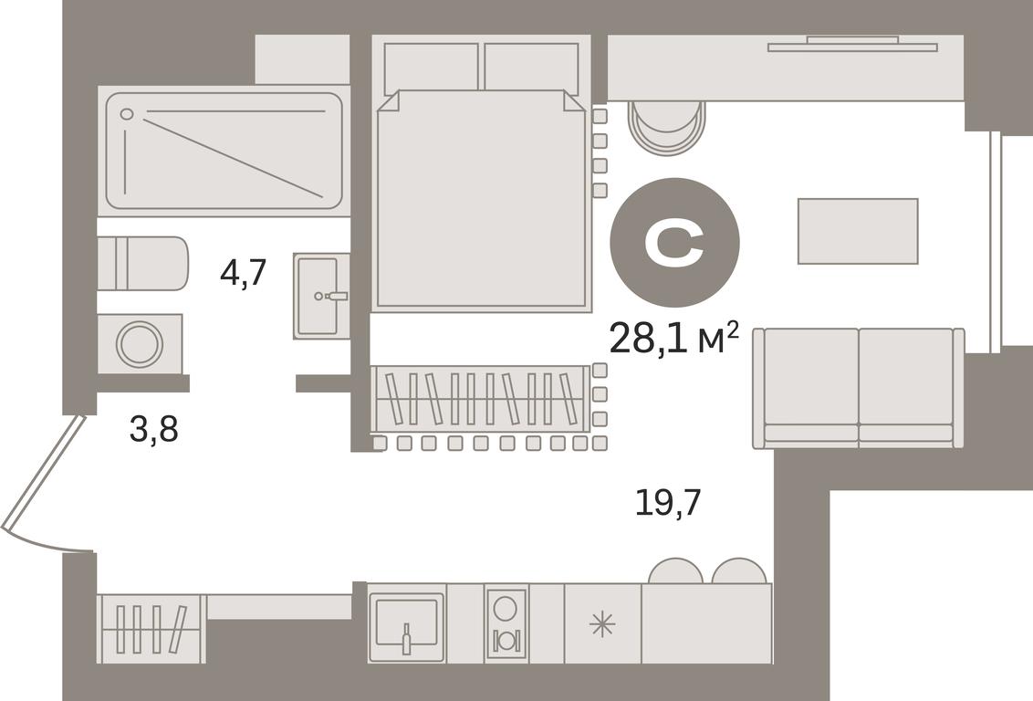 Apartment Sale, 28.1平方米 at Kvartal «MONS», Ogorodny Drive, Moscow, Russia #1 Apartment Sale, 28.1平方米 at Kvartal «MONS», Ogorodny Drive, Moscow, Russia #1
