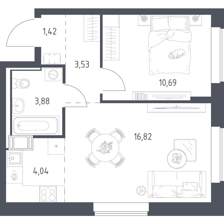 Apartment Sale, 40.3平方米 at Tomilino Park, 1-y kvartal, posyolok Zhilino-1, Lubertsy City District, Moscow Region, Russia #1 Apartment Sale, 40.3平方米 at Tomilino Park, 1-y kvartal, posyolok Zhilino-1, Lubertsy City District, Moscow Region, Russia #1