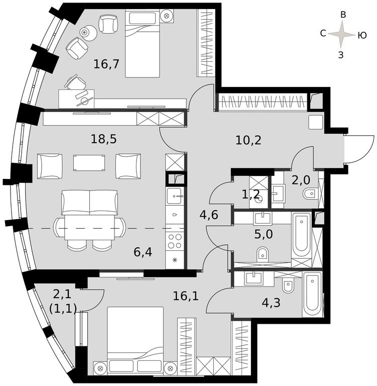 3-BD Apartment Sale, 85.3 sq. m. at Sydney City, Shenogina Street, 2, Moscow, Russia #1 3-BD Apartment Sale, 85.3 sq. m. at Sydney City, Shenogina Street, 2, Moscow, Russia #1