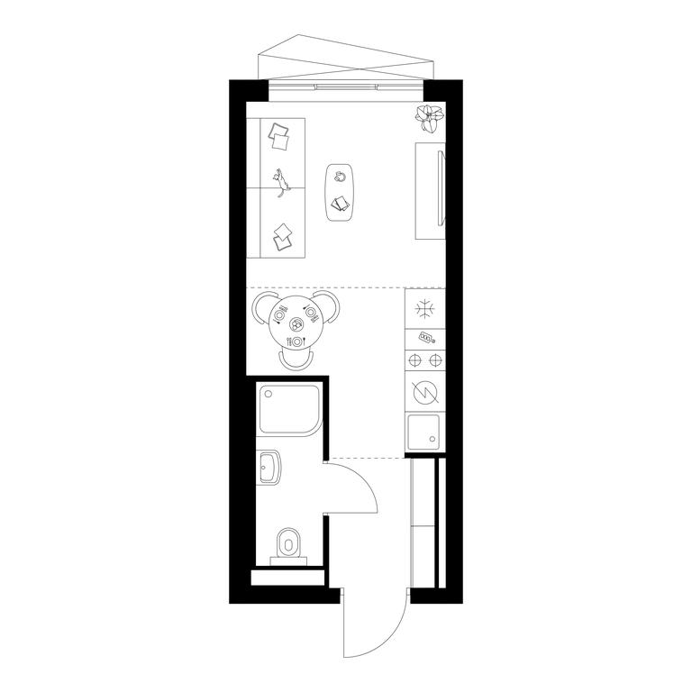 Apartment Sale, 18.9 sq. m. at Narvin, Kronshtadtsky Boulevard, 14с13, Moscow, Russia #1