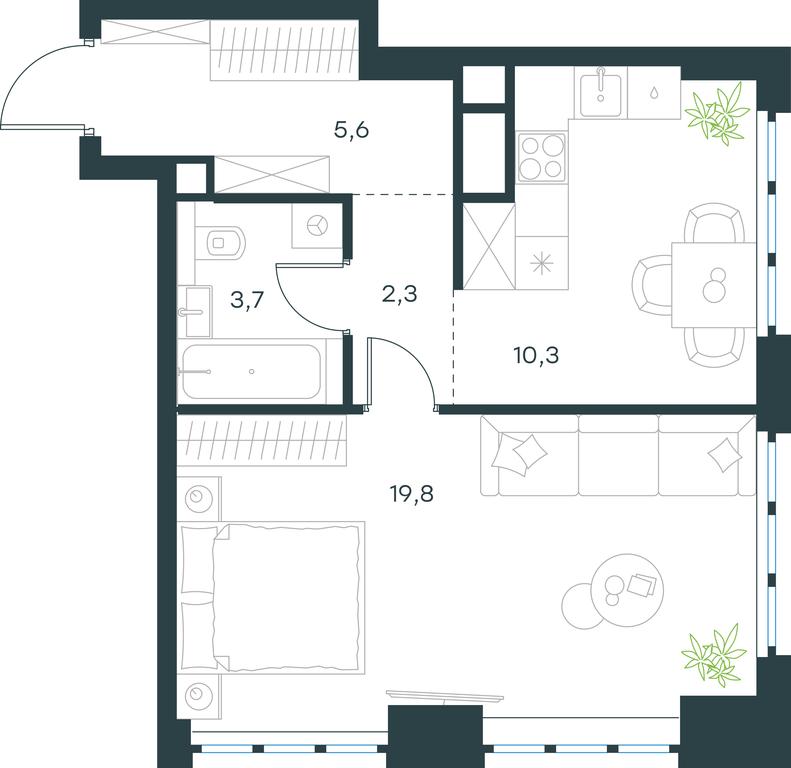 Apartment Sale, 41.7 sq. m. at Level Yzhnoportovaya, Yuzhnoportovaya Street, 28Ас17, Moscow, Russia #1