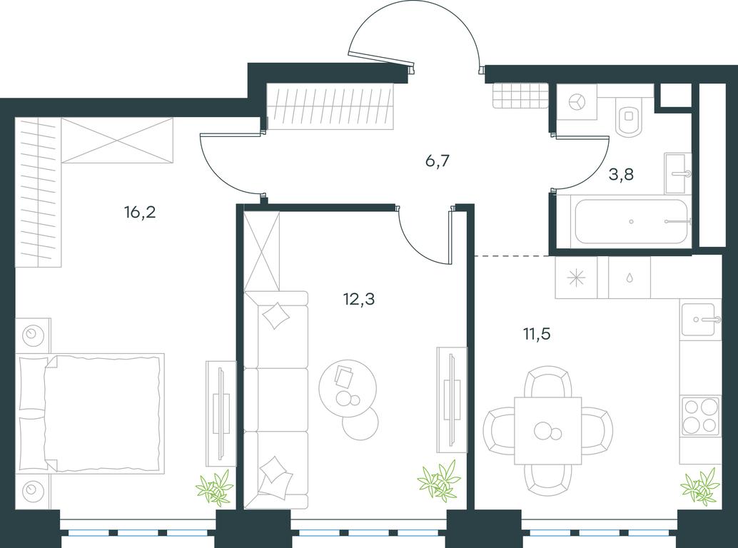 1-BD Apartment Sale, 50.5 sq. m. at Level Yzhnoportovaya, Yuzhnoportovaya Street, 28Ас17, Moscow, Russia #1