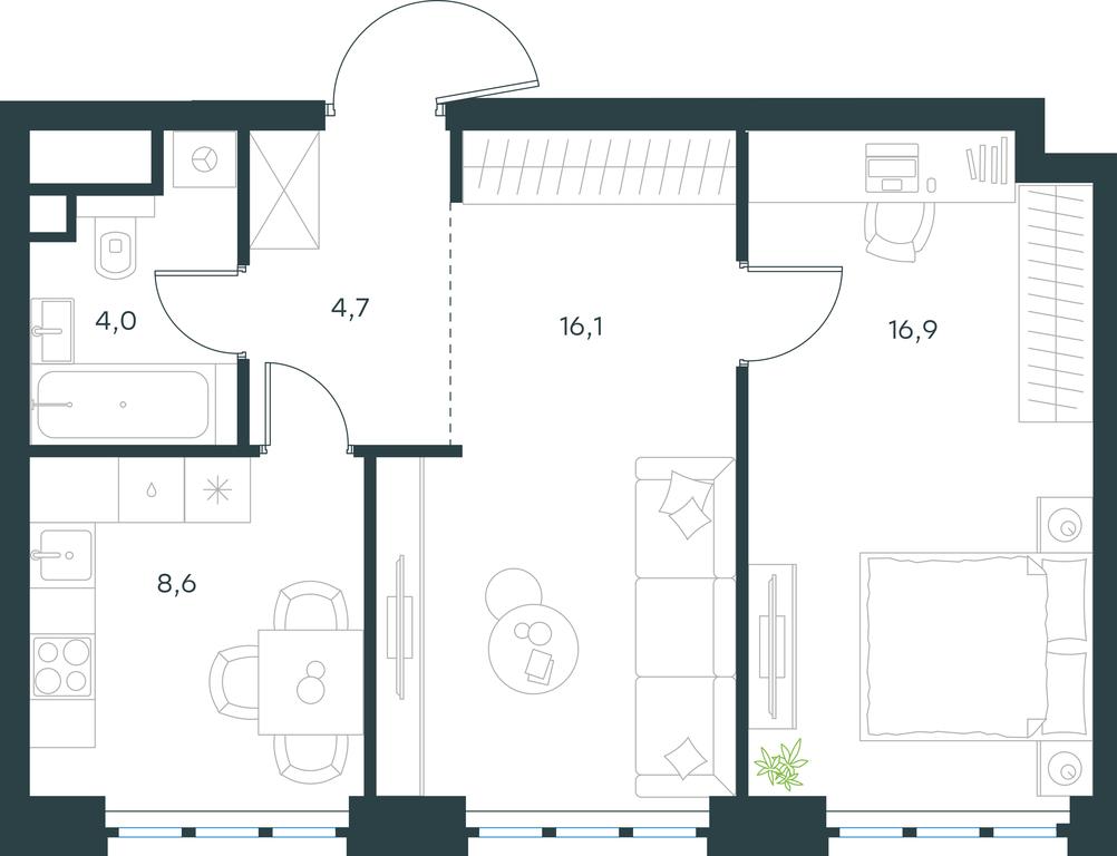 1-BD Apartment Sale, 50.3 sq. m. at Level Yzhnoportovaya, Yuzhnoportovaya Street, 28Ас17, Moscow, Russia #1 1-BD Apartment Sale, 50.3 sq. m. at Level Yzhnoportovaya, Yuzhnoportovaya Street, 28Ас17, Moscow, Russia #1