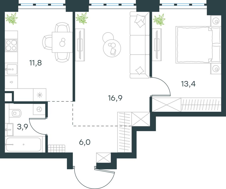 1-BD Apartment Sale, 52 sq. m. at Level Yzhnoportovaya, Yuzhnoportovaya Street, 28Ас17, Moscow, Russia #1
