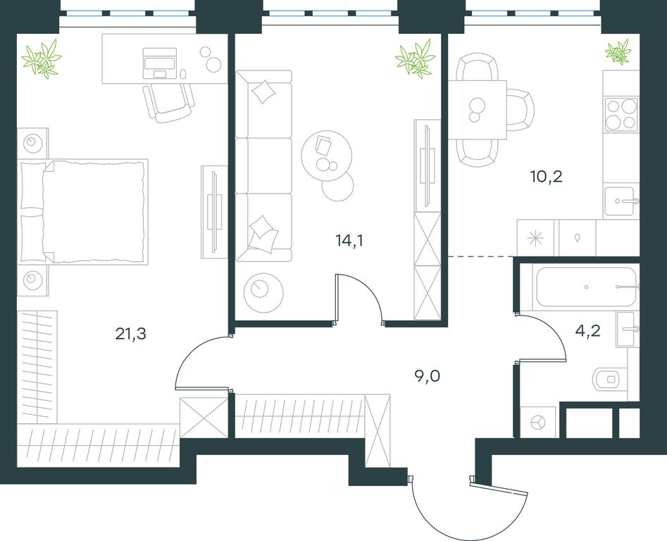 1-BD Apartment Sale, 58.8 sq. m. at Level Yzhnoportovaya, Yuzhnoportovaya Street, 28Ас17, Moscow, Russia #1 1-BD Apartment Sale, 58.8 sq. m. at Level Yzhnoportovaya, Yuzhnoportovaya Street, 28Ас17, Moscow, Russia #1