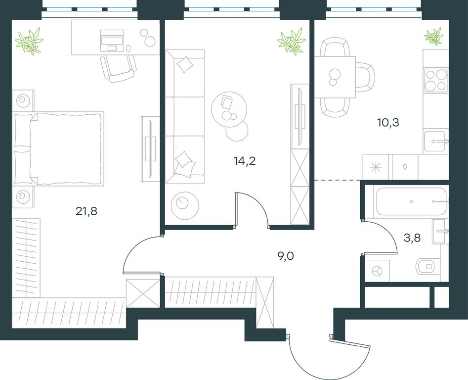 1-BD Apartment Sale, 59.1 sq. m. at Level Yzhnoportovaya, Yuzhnoportovaya Street, 28Ас17, Moscow, Russia #1 1-BD Apartment Sale, 59.1 sq. m. at Level Yzhnoportovaya, Yuzhnoportovaya Street, 28Ас17, Moscow, Russia #1