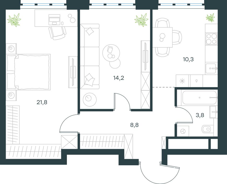 1-BD Apartment Sale, 58.9 sq. m. at Level Yzhnoportovaya, Yuzhnoportovaya Street, 28Ас17, Moscow, Russia #1 1-BD Apartment Sale, 58.9 sq. m. at Level Yzhnoportovaya, Yuzhnoportovaya Street, 28Ас17, Moscow, Russia #1