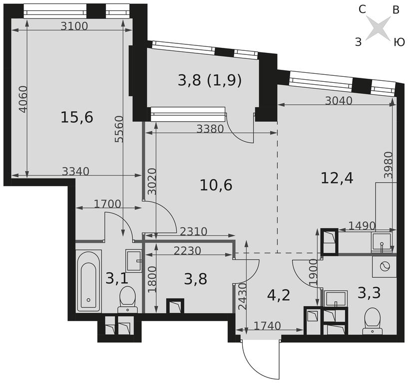 2-BD Apartment Sale, 54.9 sq. m. at Rotterdam, Varshavskoye Highway, 37Ак1с2, Moscow, Russia #2