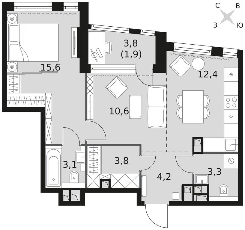 2-BD Apartment Sale, 54.9 sq. m. at Rotterdam, Varshavskoye Highway, 37Ак1с2, Moscow, Russia #1