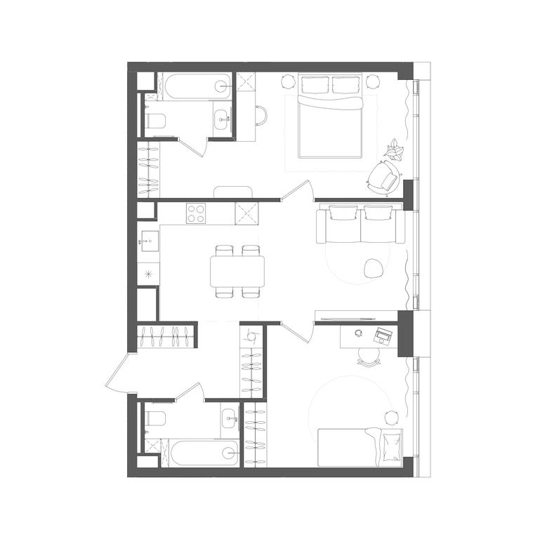 2-BD Apartment Sale, 69.2 sq. m. at Grain, Starokaluzhskoye Highway, 64с1, Moscow, Russia #1