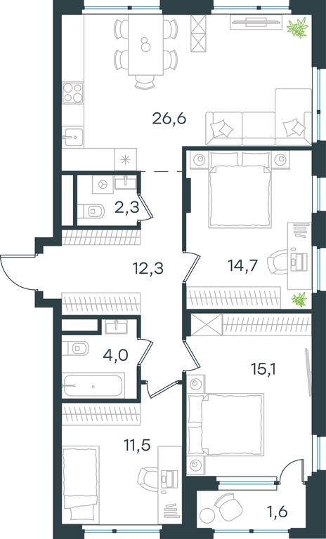 2-BD Apartment Sale, 88.1 sq. m. at Gorod V lesu, Gorod V Lesu Residential Complex, Village of Otradnoye, Krasnogorsk Urban District, Moscow Region, Russia #1 2-BD Apartment Sale, 88.1 sq. m. at Gorod V lesu, Gorod V Lesu Residential Complex, Village of Otradnoye, Krasnogorsk Urban District, Moscow Region, Russia #1