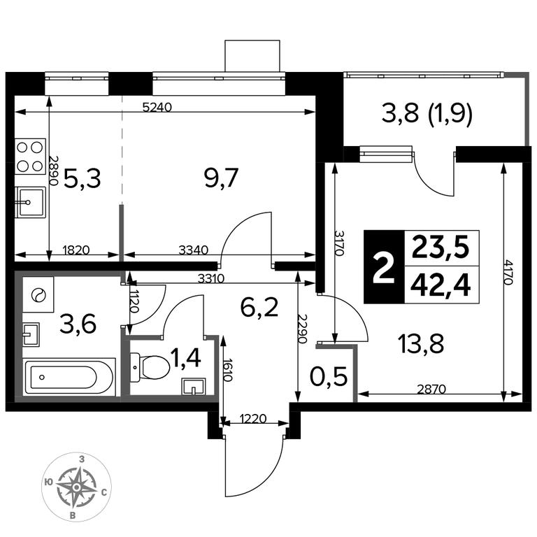 2-BD Apartment Sale, 42.4 sq. m. at Pervyi Lermontovskiy, zhiloy kompleks 1-y Lermontovskiy, Lyubertsy, Moscow Region, Russia #2 2-BD Apartment Sale, 42.4 sq. m. at Pervyi Lermontovskiy, zhiloy kompleks 1-y Lermontovskiy, Lyubertsy, Moscow Region, Russia #2