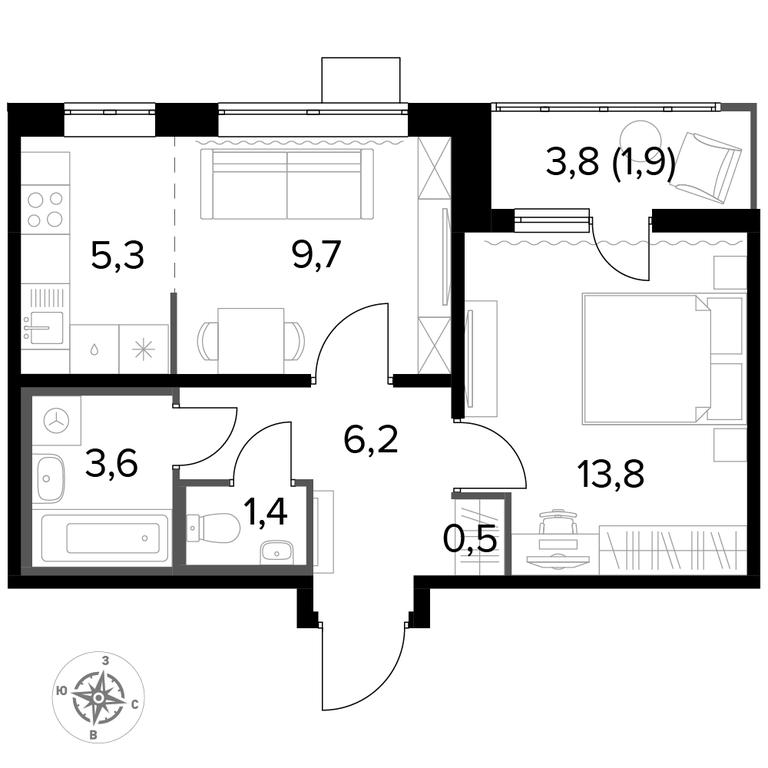 2-BD Apartment Sale, 42.4 sq. m. at Pervyi Lermontovskiy, zhiloy kompleks 1-y Lermontovskiy, Lyubertsy, Moscow Region, Russia #1 2-BD Apartment Sale, 42.4 sq. m. at Pervyi Lermontovskiy, zhiloy kompleks 1-y Lermontovskiy, Lyubertsy, Moscow Region, Russia #1