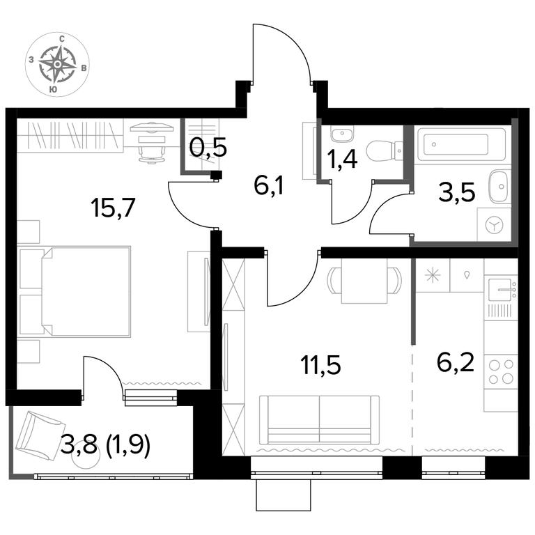 2-BD Apartment Sale, 47 sq. m. at Pervyi Lermontovskiy, zhiloy kompleks 1-y Lermontovskiy, Lyubertsy, Moscow Region, Russia #1 2-BD Apartment Sale, 47 sq. m. at Pervyi Lermontovskiy, zhiloy kompleks 1-y Lermontovskiy, Lyubertsy, Moscow Region, Russia #1