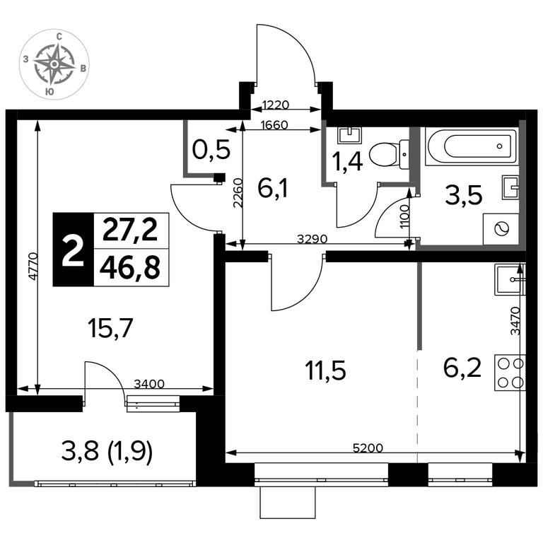 2-BD Apartment Sale, 47 sq. m. at Pervyi Lermontovskiy, zhiloy kompleks 1-y Lermontovskiy, Lyubertsy, Moscow Region, Russia #2 2-BD Apartment Sale, 47 sq. m. at Pervyi Lermontovskiy, zhiloy kompleks 1-y Lermontovskiy, Lyubertsy, Moscow Region, Russia #2