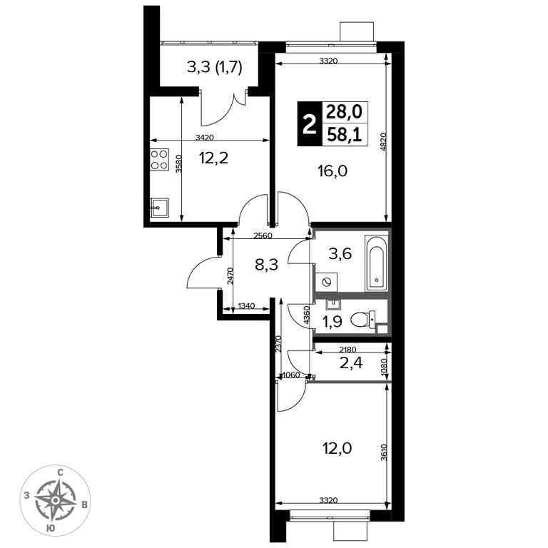 2-BD Apartment Sale, 58 sq. m. at Pervyi Lermontovskiy, zhiloy kompleks 1-y Lermontovskiy, Lyubertsy, Moscow Region, Russia #2 2-BD Apartment Sale, 58 sq. m. at Pervyi Lermontovskiy, zhiloy kompleks 1-y Lermontovskiy, Lyubertsy, Moscow Region, Russia #2