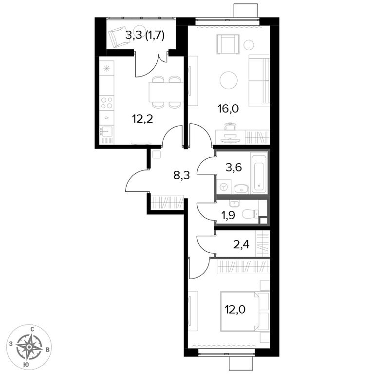 2-BD Apartment Sale, 58 sq. m. at Pervyi Lermontovskiy, zhiloy kompleks 1-y Lermontovskiy, Lyubertsy, Moscow Region, Russia #1 2-BD Apartment Sale, 58 sq. m. at Pervyi Lermontovskiy, zhiloy kompleks 1-y Lermontovskiy, Lyubertsy, Moscow Region, Russia #1