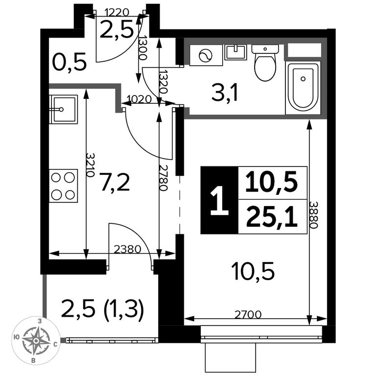 Apartment Sale, 24.9 sq. m. at Pervyi Lermontovskiy, zhiloy kompleks 1-y Lermontovskiy, Lyubertsy, Moscow Region, Russia #2 Apartment Sale, 24.9 sq. m. at Pervyi Lermontovskiy, zhiloy kompleks 1-y Lermontovskiy, Lyubertsy, Moscow Region, Russia #2