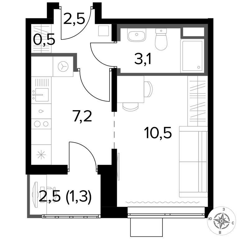 Apartment Sale, 24.9 sq. m. at Pervyi Lermontovskiy, zhiloy kompleks 1-y Lermontovskiy, Lyubertsy, Moscow Region, Russia #1 Apartment Sale, 24.9 sq. m. at Pervyi Lermontovskiy, zhiloy kompleks 1-y Lermontovskiy, Lyubertsy, Moscow Region, Russia #1