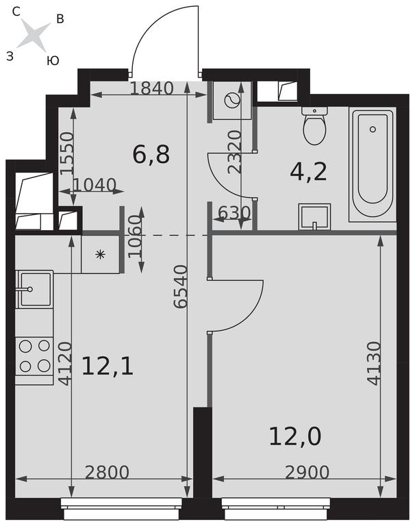 1-BD Apartment Sale, 35.1平方米 at Sydney City, Shenogina Street, 2, Moscow, Russia #2 1-BD Apartment Sale, 35.1平方米 at Sydney City, Shenogina Street, 2, Moscow, Russia #2