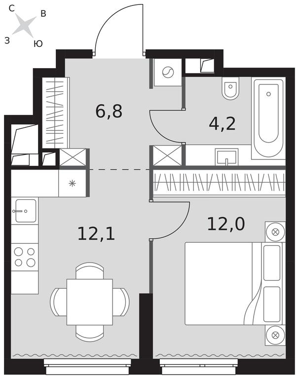 1-BD Apartment Sale, 35.1平方米 at Sydney City, Shenogina Street, 2, Moscow, Russia #1 1-BD Apartment Sale, 35.1平方米 at Sydney City, Shenogina Street, 2, Moscow, Russia #1