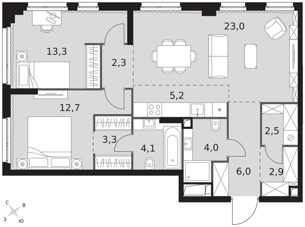 3-BD Apartment Sale, 79.3平方米 at Sydney City, Shenogina Street, 2, Moscow, Russia #1 3-BD Apartment Sale, 79.3平方米 at Sydney City, Shenogina Street, 2, Moscow, Russia #1