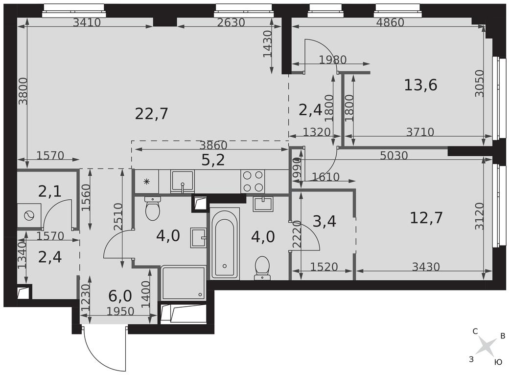 3-BD Apartment Sale, 78.5 sq. m. at Sydney City, Shenogina Street, 2, Moscow, Russia #2