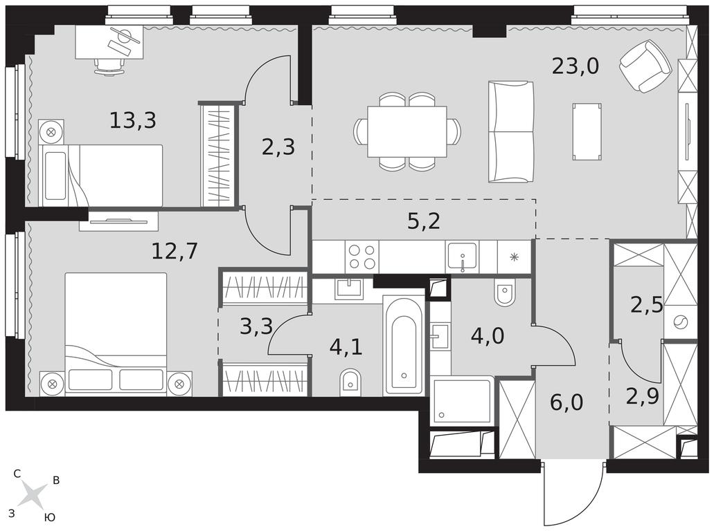 3-BD Apartment Sale, 79.3平方米 at Sydney City, Shenogina Street, 2, Moscow, Russia #1 3-BD Apartment Sale, 79.3平方米 at Sydney City, Shenogina Street, 2, Moscow, Russia #1