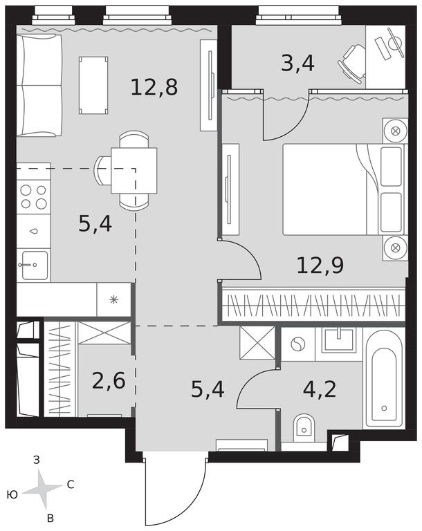 2-BD Apartment Sale, 46.7平方米 at Sydney City, Shenogina Street, 2, Moscow, Russia #1 2-BD Apartment Sale, 46.7平方米 at Sydney City, Shenogina Street, 2, Moscow, Russia #1