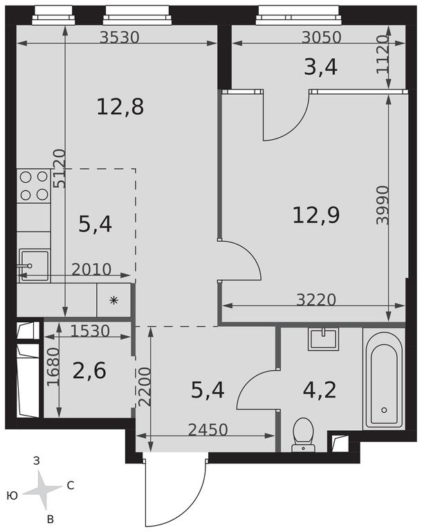 2-BD Apartment Sale, 46.7平方米 at Sydney City, Shenogina Street, 2, Moscow, Russia #2 2-BD Apartment Sale, 46.7平方米 at Sydney City, Shenogina Street, 2, Moscow, Russia #2
