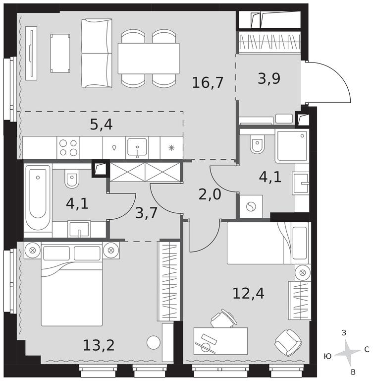 3-BD Apartment Sale, 65.5平方米 at Sydney City, Shenogina Street, 2, Moscow, Russia #1 3-BD Apartment Sale, 65.5平方米 at Sydney City, Shenogina Street, 2, Moscow, Russia #1
