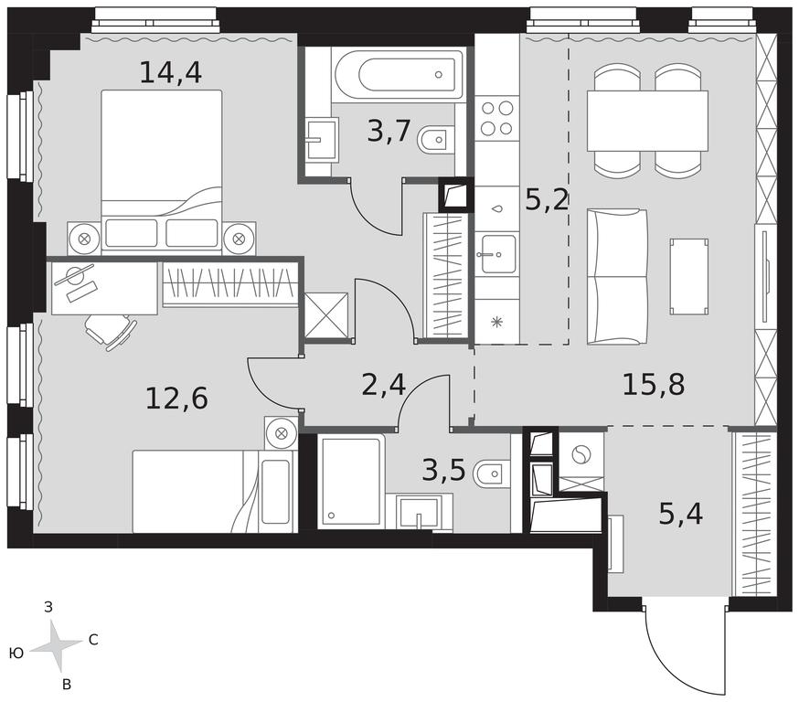3-BD Apartment Sale, 63平方米 at Sydney City, Shenogina Street, 2, Moscow, Russia #1 3-BD Apartment Sale, 63平方米 at Sydney City, Shenogina Street, 2, Moscow, Russia #1