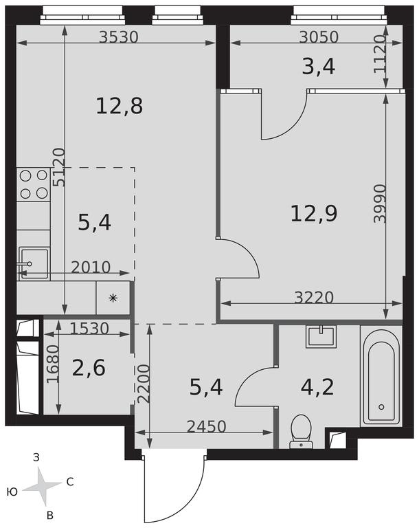 2-BD Apartment Sale, 46.7平方米 at Sydney City, Shenogina Street, 2, Moscow, Russia #2 2-BD Apartment Sale, 46.7平方米 at Sydney City, Shenogina Street, 2, Moscow, Russia #2