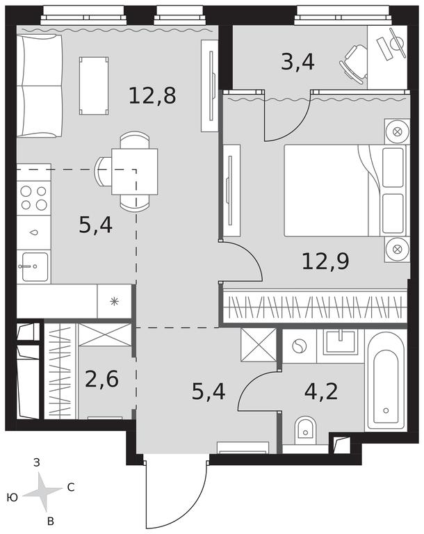 2-BD Apartment Sale, 46.7平方米 at Sydney City, Shenogina Street, 2, Moscow, Russia #1 2-BD Apartment Sale, 46.7平方米 at Sydney City, Shenogina Street, 2, Moscow, Russia #1