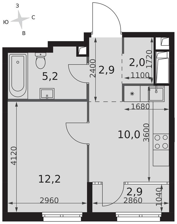 1-BD Apartment Sale, 35.2 sq. m. at Sydney City, Shenogina Street, 2, Moscow, Russia #2
