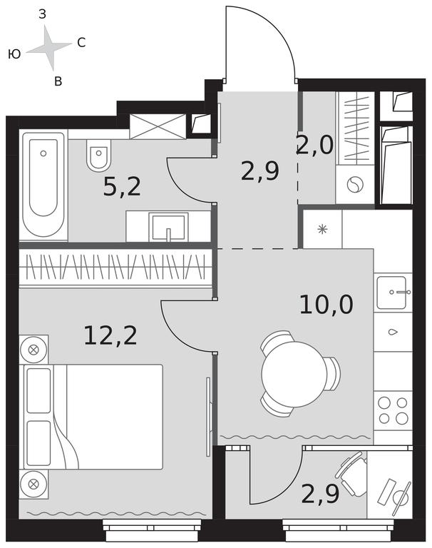 1-BD Apartment Sale, 35.2 sq. m. at Sydney City, Shenogina Street, 2, Moscow, Russia #1