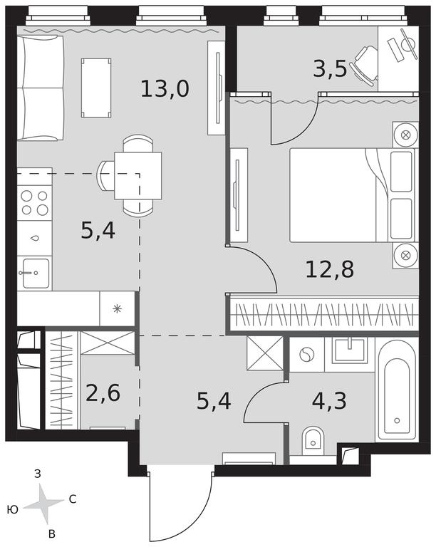 2-BD Apartment Sale, 47 sq. m. at Sydney City, Shenogina Street, 2, Moscow, Russia #1 2-BD Apartment Sale, 47 sq. m. at Sydney City, Shenogina Street, 2, Moscow, Russia #1
