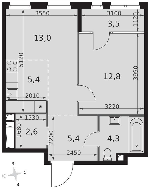 2-BD Apartment Sale, 47 sq. m. at Sydney City, Shenogina Street, 2, Moscow, Russia #2 2-BD Apartment Sale, 47 sq. m. at Sydney City, Shenogina Street, 2, Moscow, Russia #2