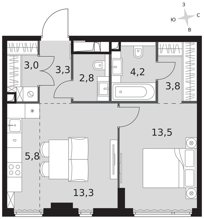 2-BD Apartment Sale, 49.7 sq. m. at Sydney City, Shenogina Street, 2, Moscow, Russia #1 2-BD Apartment Sale, 49.7 sq. m. at Sydney City, Shenogina Street, 2, Moscow, Russia #1