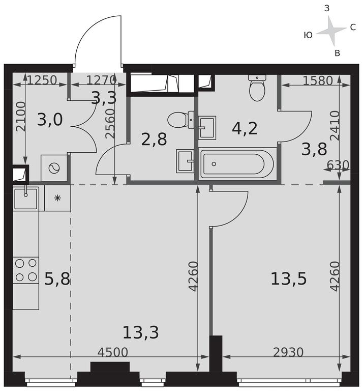 2-BD Apartment Sale, 49.7 sq. m. at Sydney City, Shenogina Street, 2, Moscow, Russia #2 2-BD Apartment Sale, 49.7 sq. m. at Sydney City, Shenogina Street, 2, Moscow, Russia #2