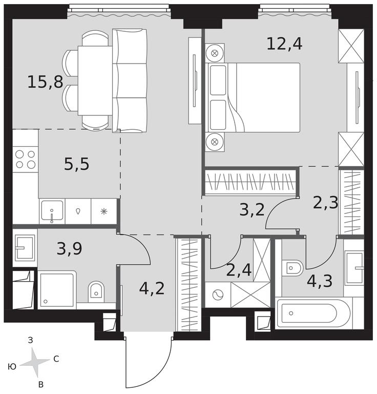 2-BD Apartment Sale, 54 sq. m. at Sydney City, Shenogina Street, 2, Moscow, Russia #1 2-BD Apartment Sale, 54 sq. m. at Sydney City, Shenogina Street, 2, Moscow, Russia #1