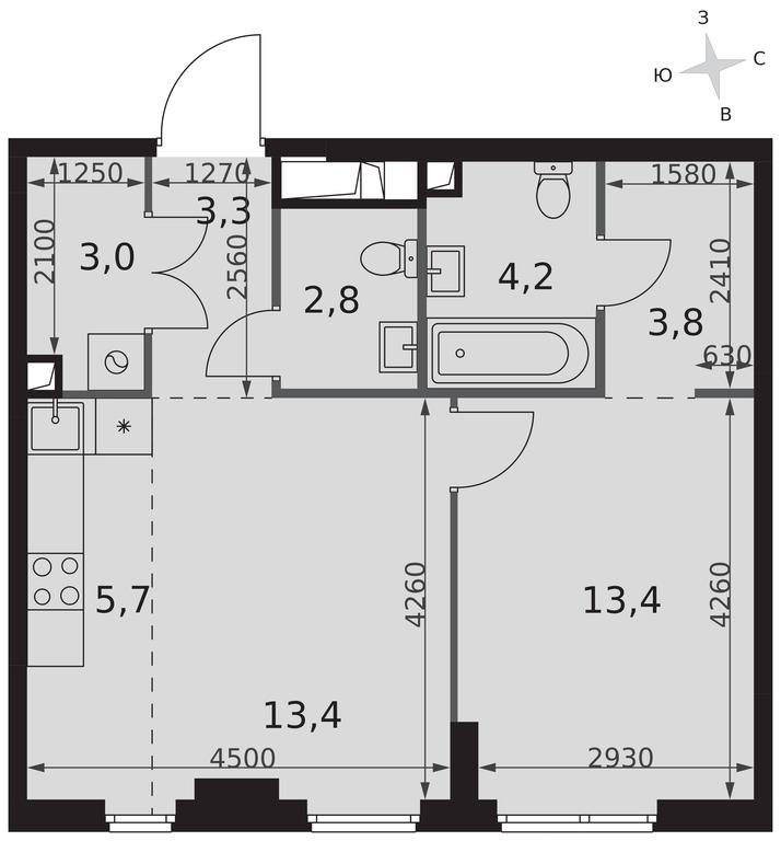 2-BD Apartment Sale, 49.6平方米 at Sydney City, Shenogina Street, 2, Moscow, Russia #2 2-BD Apartment Sale, 49.6平方米 at Sydney City, Shenogina Street, 2, Moscow, Russia #2