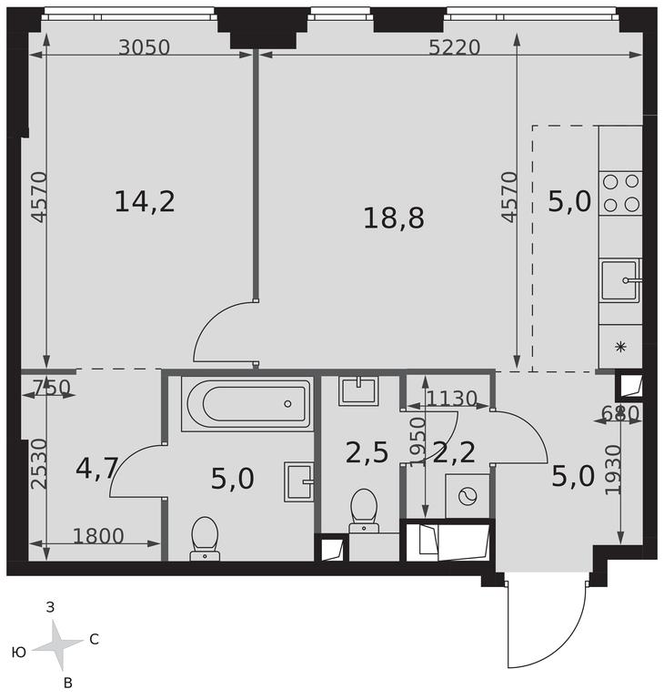 2-BD Apartment Sale, 57.4平方米 at Sydney City, Shenogina Street, 2, Moscow, Russia #2 2-BD Apartment Sale, 57.4平方米 at Sydney City, Shenogina Street, 2, Moscow, Russia #2