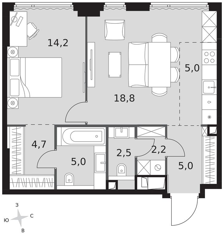 2-BD Apartment Sale, 57.4平方米 at Sydney City, Shenogina Street, 2, Moscow, Russia #1 2-BD Apartment Sale, 57.4平方米 at Sydney City, Shenogina Street, 2, Moscow, Russia #1