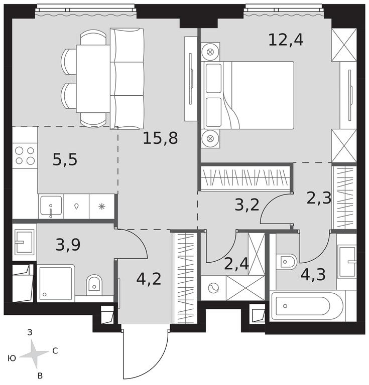 2-BD Apartment Sale, 54 sq. m. at Sydney City, Shenogina Street, 2, Moscow, Russia #1 2-BD Apartment Sale, 54 sq. m. at Sydney City, Shenogina Street, 2, Moscow, Russia #1