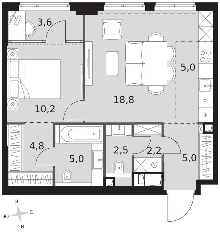 2-BD Apartment Sale, 57.1平方米 at Sydney City, Shenogina Street, 2, Moscow, Russia #1 2-BD Apartment Sale, 57.1平方米 at Sydney City, Shenogina Street, 2, Moscow, Russia #1